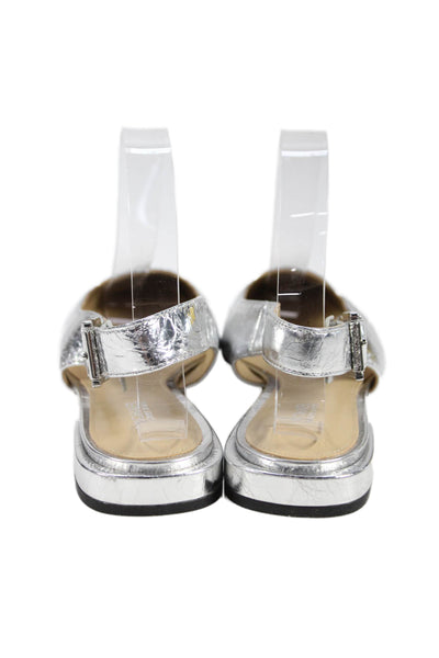 Michael Michael Kors Womens Metallic Square Toe Slingback Size 7.5M