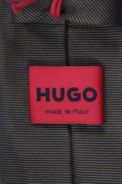 Hugo Boss Mens Silk Blend Metallic Neck Tie Brown OS