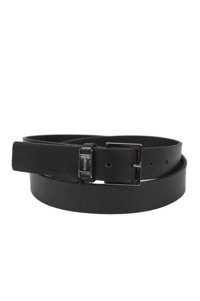 BOSS Mens Leather Frame Buckle Belt Black Size 42