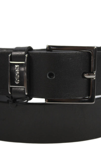 BOSS Mens Leather Frame Buckle Belt Black Size 42