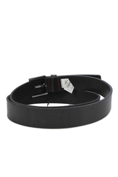 BOSS Mens Leather Frame Buckle Belt Black Size 42