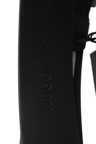 BOSS Mens Leather Frame Buckle Belt Black Size 42
