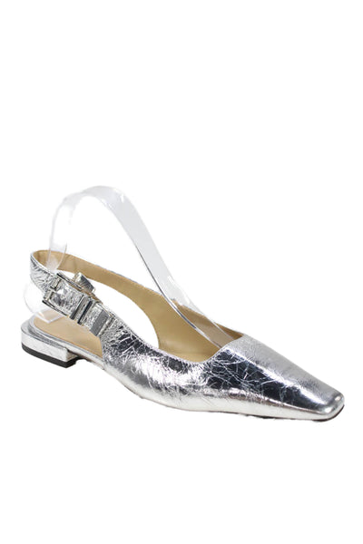 Michael Michael Kors Womens Metallic Square Toe Slingback Size 7M