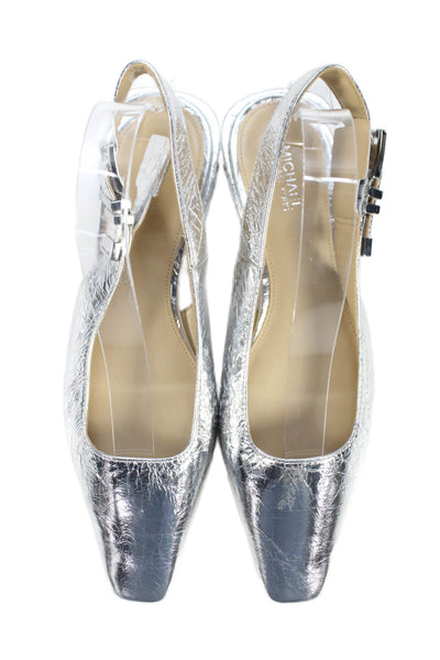 Michael Michael Kors Womens Metallic Square Toe Slingback Size 7M