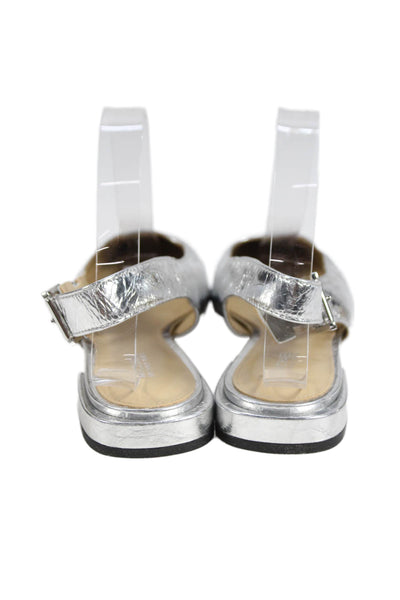 Michael Michael Kors Womens Metallic Square Toe Slingback Size 7M