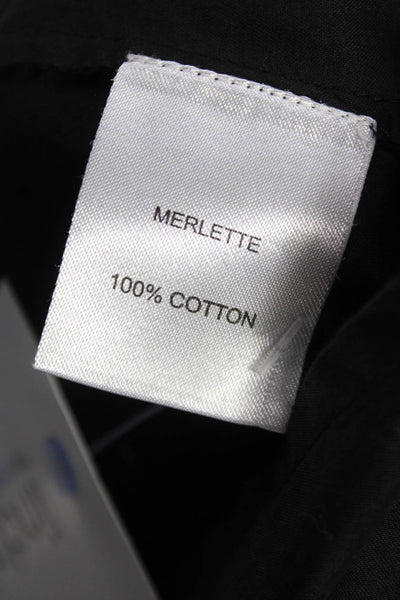 Merlette Women Black High Neck Tunic Long Sleeve Cotton Bohemian Size M