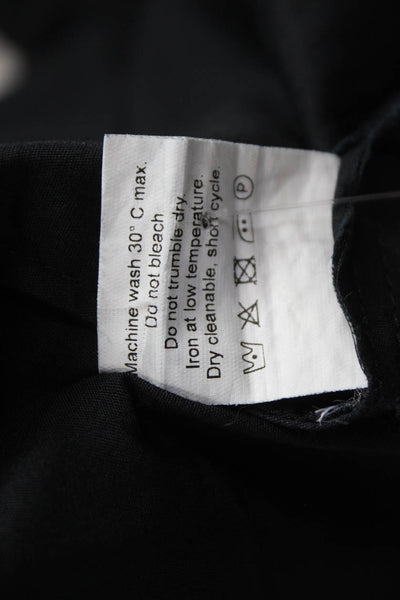 Loretta Caponi Womens Black Cotton High Neck Tunic Blouse Long Sleeve Size L