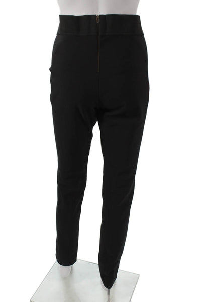 Stella McCartney Women Ankle Black Cotton Zip Pants Size 40