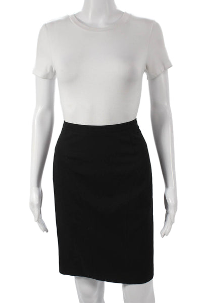 Jean Paul Gaultier Women Straight Pencil Skirt Black Wool Zip Short Size 6