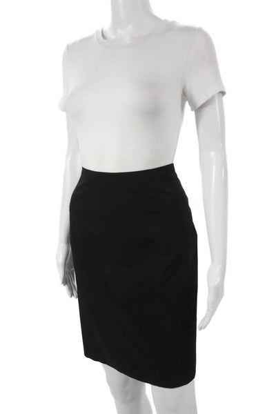 Jean Paul Gaultier Women Straight Pencil Skirt Black Wool Zip Short Size 6