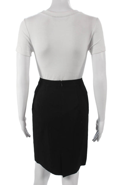 Jean Paul Gaultier Women Straight Pencil Skirt Black Wool Zip Short Size 6