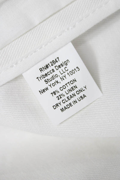 Nili Lotan Women Basic Jacket White Button Long Sleeve Cotton Size 8