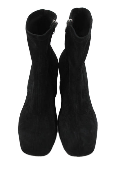Marni Womens Suede Square Toe Ankle Boots Black Size 38 8