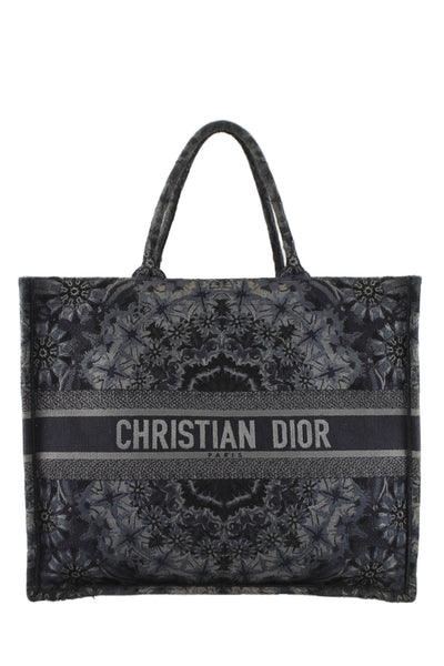 Christian Dior Womens Embroidered KaleiDiorscopic Tote Shoulder Handbag Blue