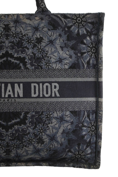 Christian Dior Womens Embroidered KaleiDiorscopic Tote Shoulder Handbag Blue