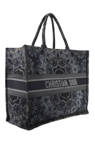 Christian Dior Womens Embroidered KaleiDiorscopic Tote Shoulder Handbag Blue