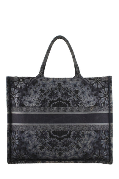 Christian Dior Womens Embroidered KaleiDiorscopic Tote Shoulder Handbag Blue