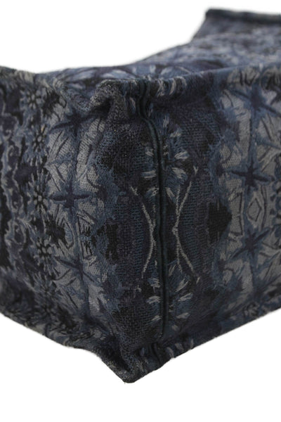 Christian Dior Womens Embroidered KaleiDiorscopic Tote Shoulder Handbag Blue