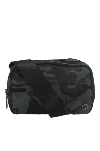 Lululemon Womens Camouflage Print Adjustable Zip Up Belt Bag Green