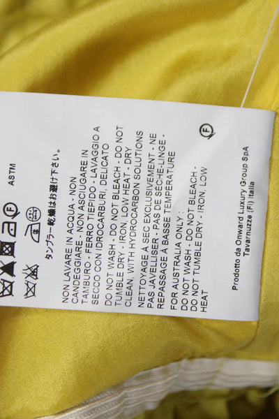 Rochas Womens Shift Dress Yellow Sleeveless Round Neck Knee Length Size 44