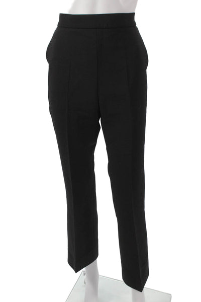 Max Mara Women Dress Pants Black Virgin Wool Zip Size 10