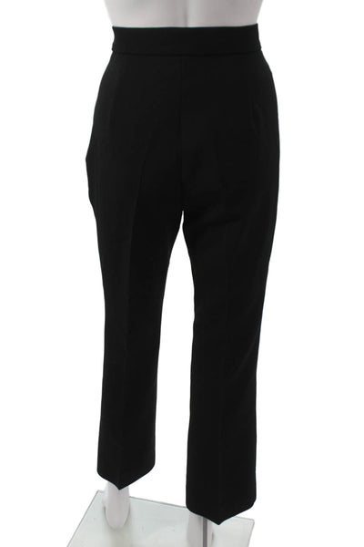 Max Mara Women Dress Pants Black Virgin Wool Zip Size 10