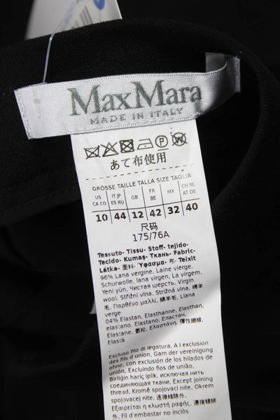 Max Mara Women Dress Pants Black Virgin Wool Zip Size 10