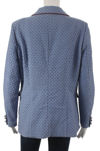 Baum Und Pferdgarten Womens Basic Jacket Blue Geometric Long Sleeve Size L