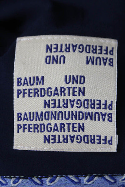 Baum Und Pferdgarten Womens Basic Jacket Blue Geometric Long Sleeve Size L