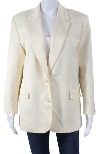 J Crew Women Basic Jacket Ivory Button Long Sleeve Size M