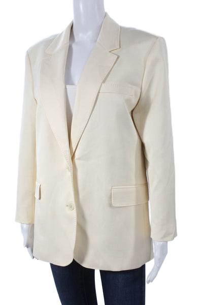 J Crew Women Basic Jacket Ivory Button Long Sleeve Size M