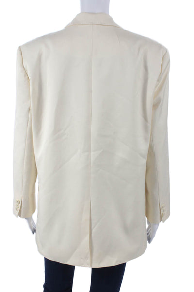 J Crew Women Basic Jacket Ivory Button Long Sleeve Size M