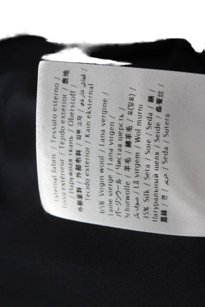 Valentino Women Shift Dress Black Wool Collared Knee Length Size 46