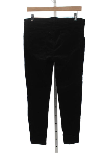 J Brand Womens Ankle Jeans Black Mid Rise Button Size 30