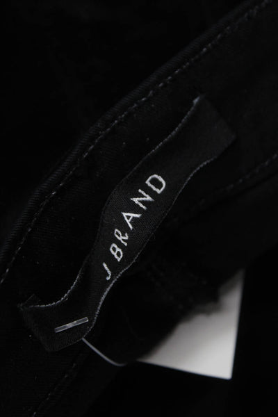 J Brand Womens Ankle Jeans Black Mid Rise Button Size 30
