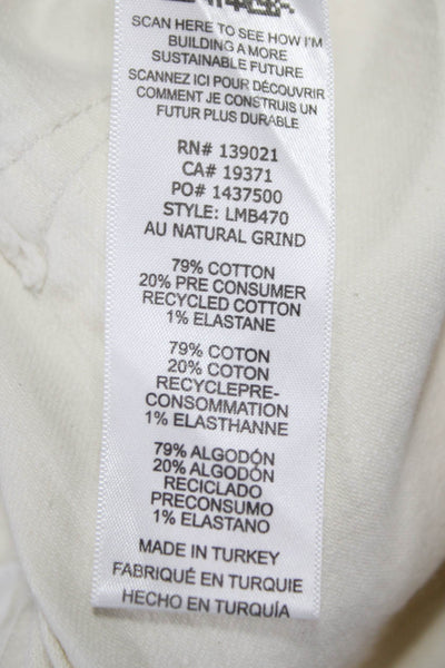 Frame Women Cropped High Rise Ivory Jeans Button Cotton Size 29