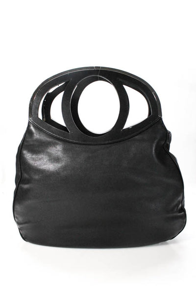 Alejandro Ingelmo Black Patent Leather Silver Tone Hardware Large Tone Handbag