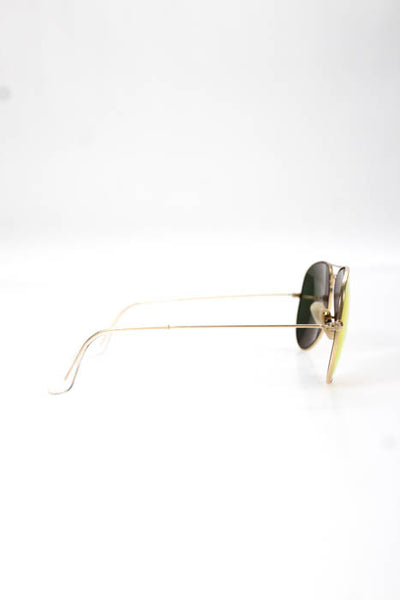 Ray-Ban Gold Tone Yellow Orange Aviator Sunglasses