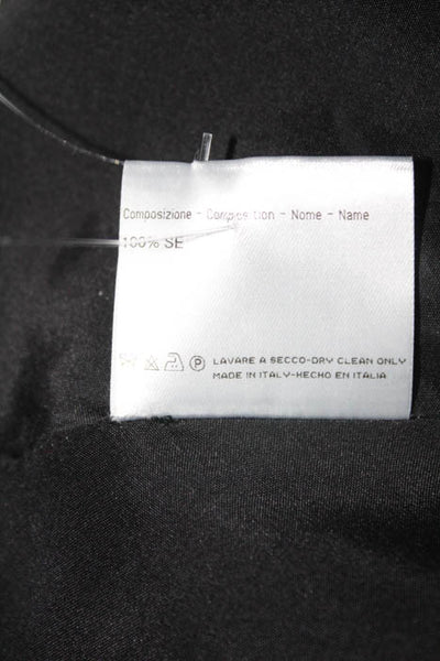 Brioni Black Silk Spaghetti Strap Cropped Blouse Italian Size 44 LL19LL