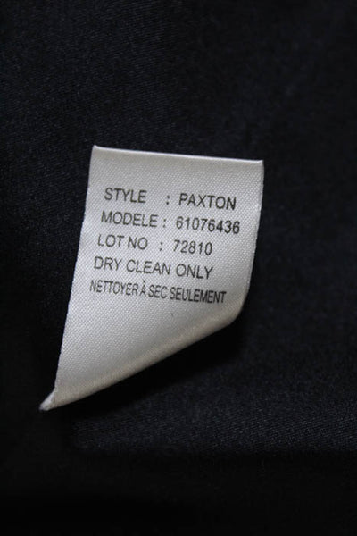 Theory Black Long Sleeve Silver Tone Zipper Closure Trench Coat Size Petite