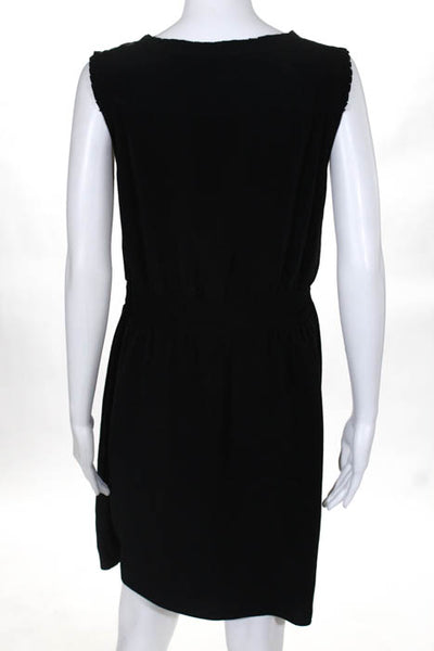 Banana Republic Black Sleeveless V Neck Elastic Waist Day Dress Size 2