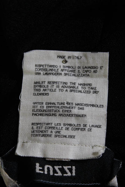 Fuzzi Black Mesh Crossover Front Asymmetrical Skirt Size Large