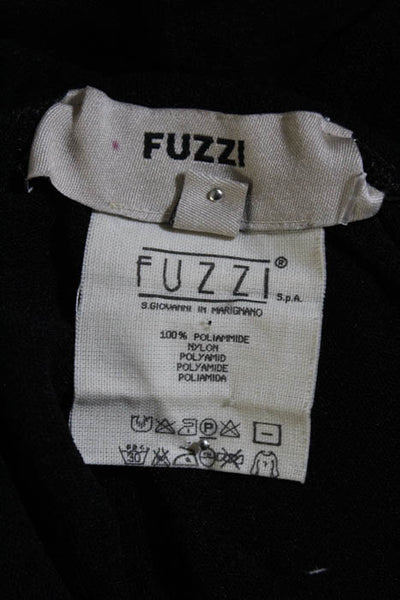 Fuzzi Black Mesh Crossover Front Asymmetrical Skirt Size Large