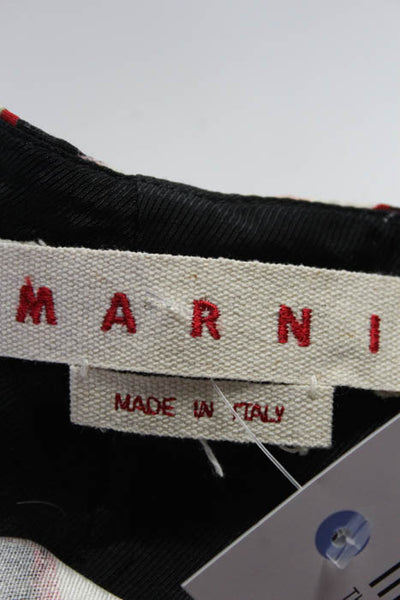 Marni Black Purple Red Abstract Printed Knee Length A Line Skirt Size 40