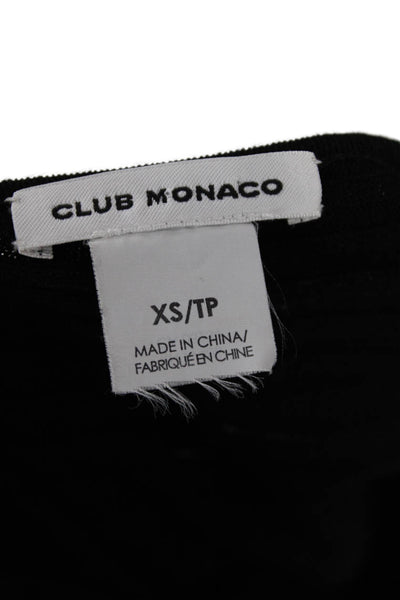 Club Monaco Womens V Neck 3/4 Sleeves A Line Dress Black Size Extra Small