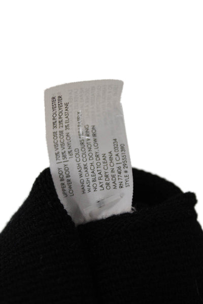 Club Monaco Womens V Neck 3/4 Sleeves A Line Dress Black Size Extra Small
