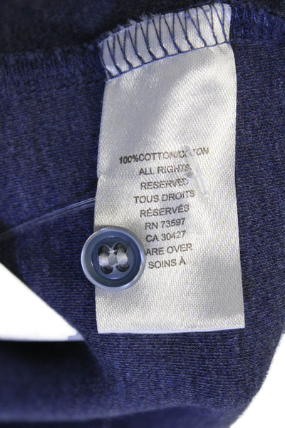 Raffi Mens Crew Neck Short Sleeves Polo Shirt Blue Cotton Size Extra Large