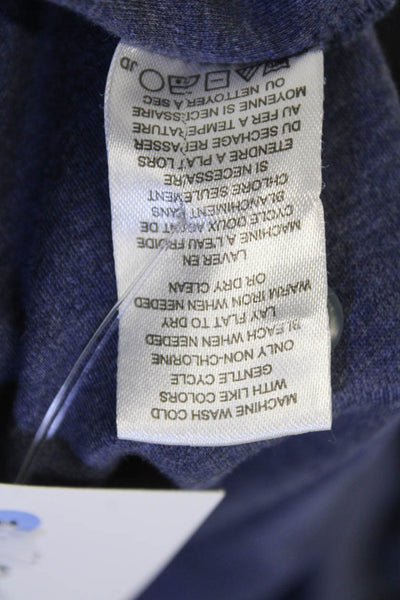 Raffi Mens Crew Neck Short Sleeves Polo Shirt Blue Cotton Size Extra Large