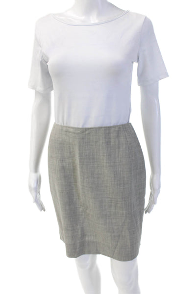 Salvatore Ferragamo Women's Zip Closure Lined A-Line Mini Skirt Gray Size 8