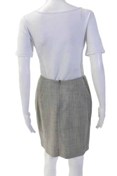 Salvatore Ferragamo Women's Zip Closure Lined A-Line Mini Skirt Gray Size 8
